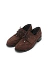 Kahverengi Rugan Kalın Tabanlı Loafer 4,5 cm | Mio Gusto
