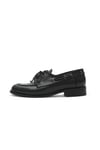 Kahverengi Rugan Kalın Tabanlı Loafer 4,5 cm | Mio Gusto