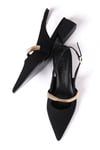 Laura Siyah Renk Kısa Topuklu Ayakkabı-Low Heels-Mio Gusto-01446BLK