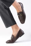 Manon Hakiki Deri Kahverengi Loafer-DÜZ AYAKKABI-Mio Gusto-01555BRC
