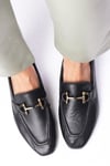 Manon Hakiki Deri Siyah Renk Loafer-DÜZ AYAKKABI-Mio Gusto-01555BLC