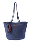 Mavi Renk Halat Örgü Omuz Çantası-Bags-Mio Gusto-C0059BUK