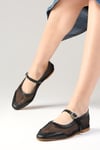 Michelle Siyah Renk Fileli Babet-Flats-Mio Gusto-02310BLC