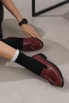 Mio Gusto Bordo Renk Oxford Ayakkabı 