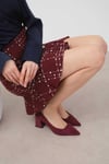 Mio Gusto Bordo Renk Süet Topuklu Kadın Ayakkabı Modelleri