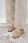 Mio Gusto Capri Hakiki Süet Bej Renk Kadın Loafer