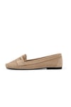 Mio Gusto Capri Hakiki Süet Bej Renk Kadın Loafer