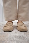Mio Gusto Capri Hakiki Süet Bej Renk Kadın Loafer