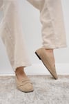 Mio Gusto Capri Hakiki Süet Bej Renk Kadın Loafer