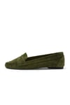 Mio Gusto Capri Hakiki Süet Haki Renk Kadın Loafer