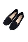 Mio Gusto Capri Hakiki Süet Lacivert Renk Kadın Loafer