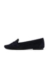 Mio Gusto Capri Hakiki Süet Lacivert Renk Kadın Loafer