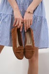 Mio Gusto Capri Hakiki Süet Taba Renk Kadın Loafer