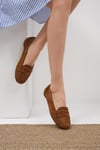 Mio Gusto Capri Hakiki Süet Taba Renk Kadın Loafer