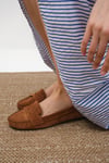 Mio Gusto Capri Hakiki Süet Taba Renk Kadın Loafer