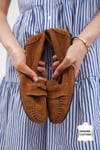 Mio Gusto Capri Hakiki Süet Taba Renk Kadın Loafer