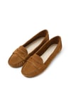 Mio Gusto Capri Hakiki Süet Taba Renk Kadın Loafer