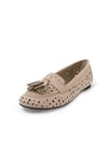 Mio Gusto Hazel Bej Renk Püsküllü Kadın Loafer