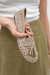 Mio Gusto Hazel Bej Renk Püsküllü Kadın Loafer
