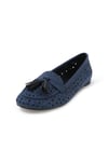 Mio Gusto Hazel Lacivert Renk Püsküllü Kadın Loafer