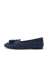 Mio Gusto Hazel Lacivert Renk Püsküllü Kadın Loafer