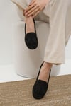 Mio Gusto Capri Hakiki Süet Lacivert Renk Kadın Loafer