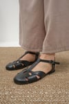 Mio Gusto Lotus Siyah Renk Lazer Kesimli KaDIN Sandalet