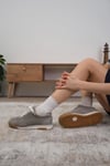 Mio Gusto Nova Hakiki Süet Gri Renk Kadın Spor Ayakkabı