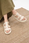 Mio Gusto Trude Bej Renk Tokalı Kadın Sandalet Modelleri