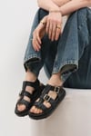 Mio Gusto Trude Siyah Renk Tokalı Kadın Sandalet Modelleri