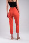 Mio Gusto Turuncu Renk Düz Paça Kumaş Kadın Pantalon