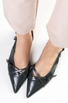 Mystic Hakiki Rugan Gri Renk Kısa Topuklu Ayakkabı-Kısa Topuklu-Mio Gusto-01540GRR