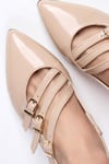 Naomi Ten Rengi Rugan Kısa Topuklu Ayakkabı-Low Heels-Mio Gusto-02299NUR
