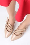 Naomi Ten Rengi Rugan Kısa Topuklu Ayakkabı-Low Heels-Mio Gusto-02299NUR