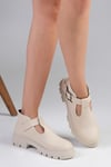 Norma Bej Renk Kalın Tabanlı Oxford Ayakkabı-Casual-Mio Gusto-01504BEC