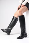 Parley Black Leather-Boots-Mio Gusto-02030BLC