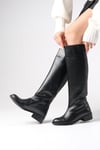 Parley Black Leather-Boots-Mio Gusto-02030BLC