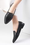 River Hakiki Deri Siyah Loafer-DÜZ AYAKKABI-Mio Gusto-08070BLC