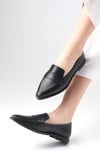River Hakiki Deri Siyah Loafer-DÜZ AYAKKABI-Mio Gusto-08070BLC