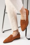 River Taba Renk Loafer Ayakkabı-DÜZ AYAKKABI-Mio Gusto-01393TAS