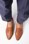 River Taba Renk Loafer Ayakkabı-DÜZ AYAKKABI-Mio Gusto-01393TAC