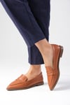 River Taba Renk Loafer Ayakkabı-DÜZ AYAKKABI-Mio Gusto-01393TAC