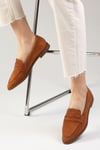 River Taba Renk Loafer Ayakkabı-DÜZ AYAKKABI-Mio Gusto-01393TAS