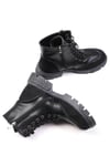 Samantha Siyah Renk Postal Bot-Thick Heels-Mio Gusto-01497BLZ