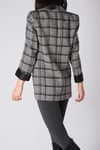 Siyah Ekose Vatkalı Ceket-GİYİM-Mio Gusto-G0035BLK