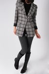 Siyah Ekose Vatkalı Ceket-GİYİM-Mio Gusto-G0035BLK