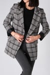 Siyah Ekose Vatkalı Ceket-GİYİM-Mio Gusto-G0035BLK