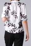 Siyah Renk Desenli Kadın Bluz Gömlek-Gömlek -Mio Gusto-G0028BLK