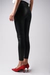 Siyah Renk Yüksek Bel Deri Tayt-GİYİM-Mio Gusto-G0040BLK