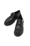 Siyah Tokalı Loafer | Kalın Taban Süet Kadın Loafer | Mio Gusto